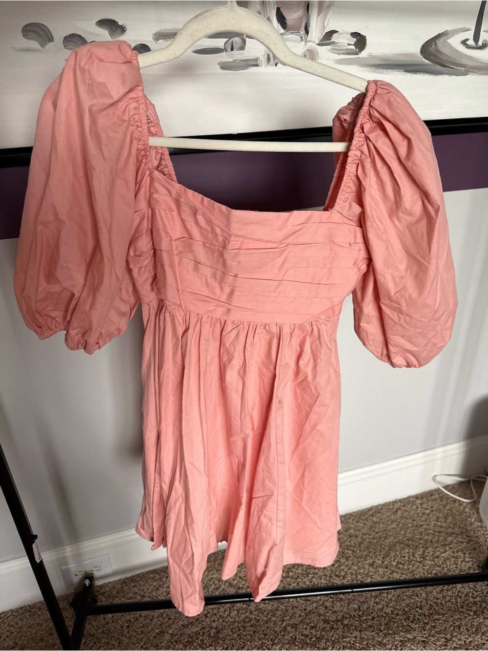Abercrombie & Fitch Girls' Peach Pink Puff Sleeve Dress